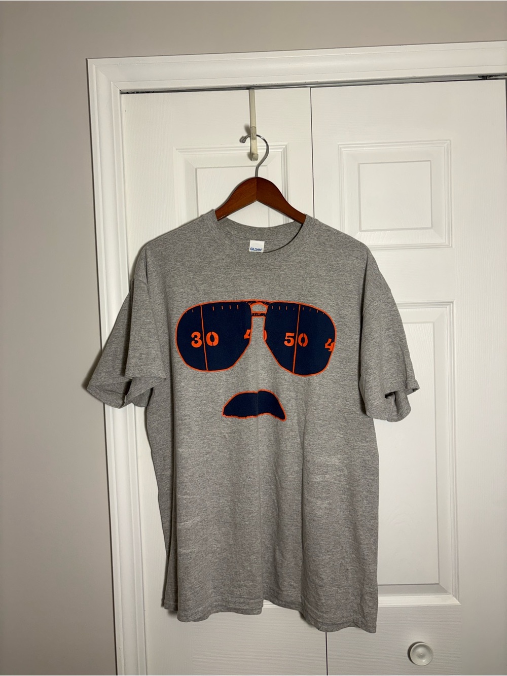 Chicago Bears NFL Mike Ditka Mustache Grey Tshirt Men’s XL Gildan Cotton Blend